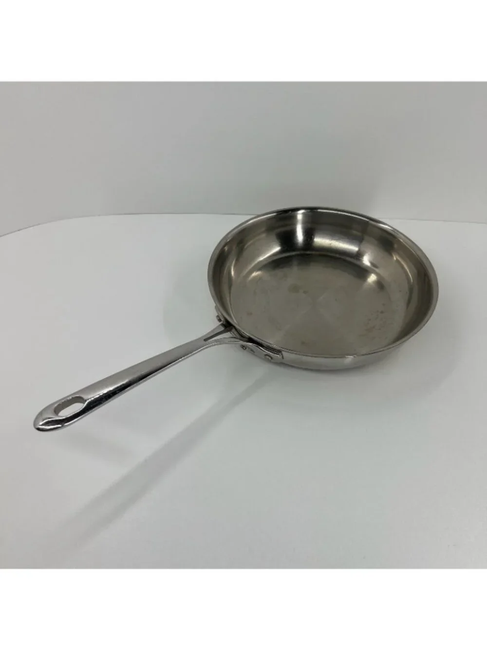 Dacor Hot Dots Stainless Steel Frying Pan Long Handle 10 in Skillet Round Silver